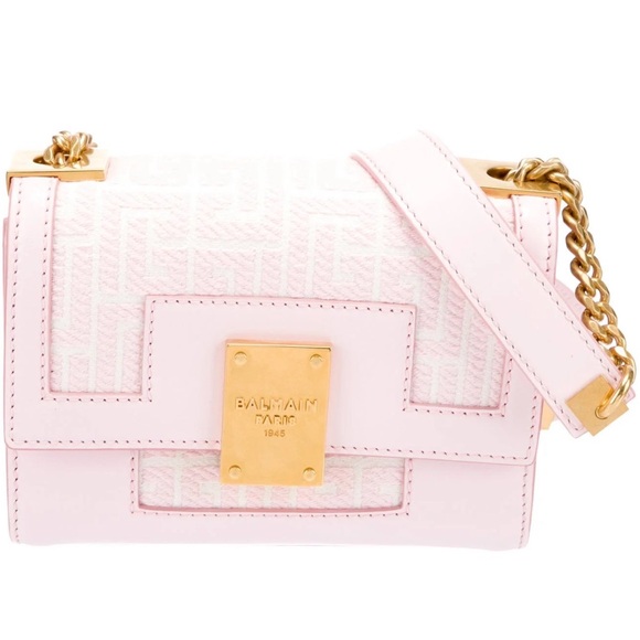 Balmain Handbags - Balmain 1945 Jacquard Monogram pink bag. Used once